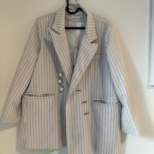 Classic Cream and Black Striped Blazer